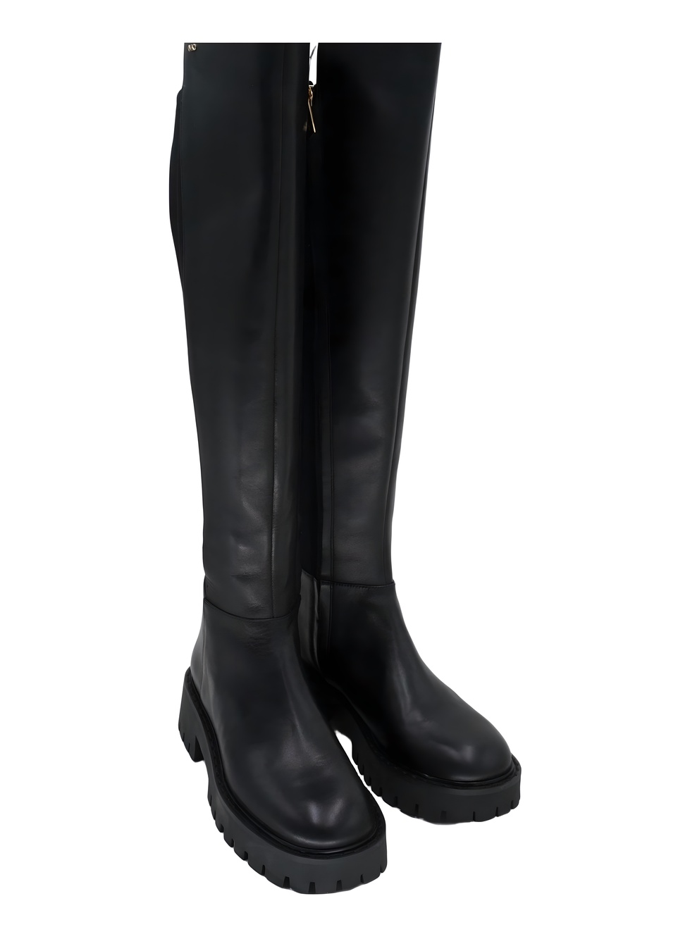 Michael Kors Asher Black Leather Knee High Boots Size 7.5M